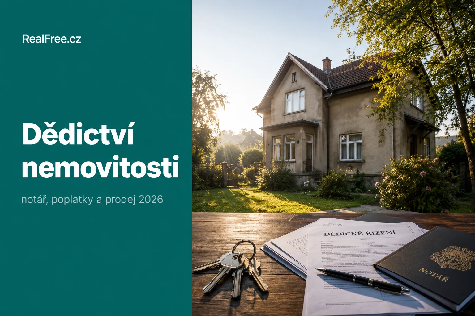 Dědictví nemovitosti 2026 — notář, poplatky a prodej