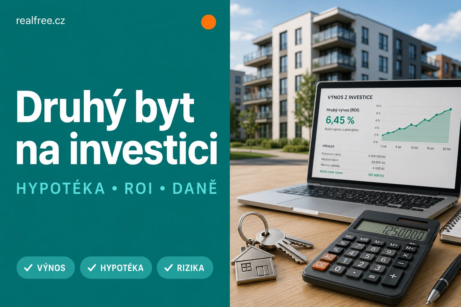 Druhý byt na investici 2026 — ROI, hypotéka a daně