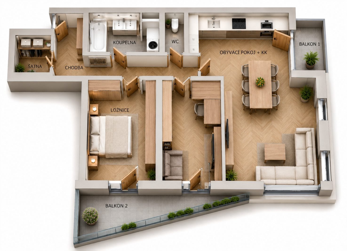 Komfortní byt s výhledem do zeleně | 3+kk | 99 m² | Pardubice - Ohrazenice — foto 20