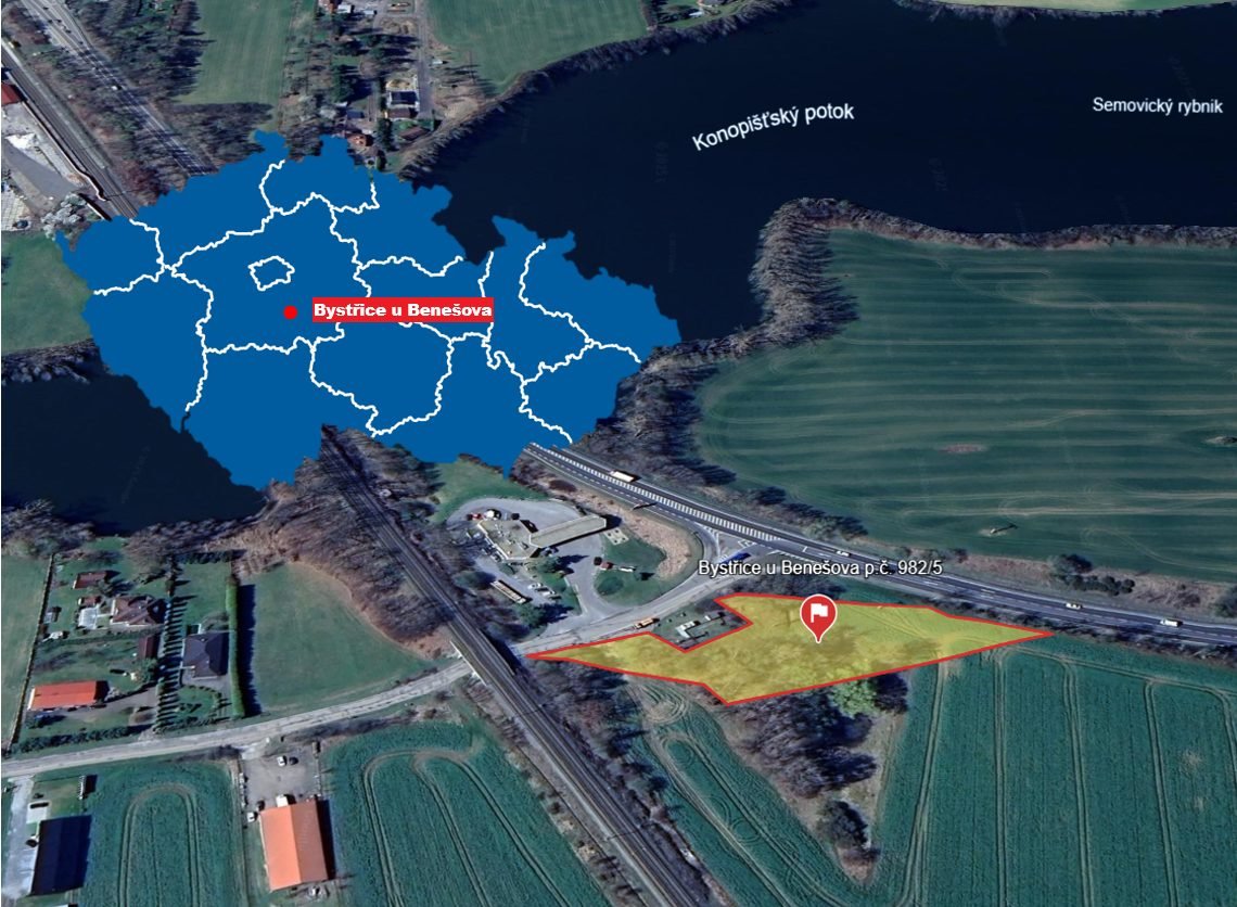 Pozemek Bystřice u Benešova - 3 531 m2 — foto 1
