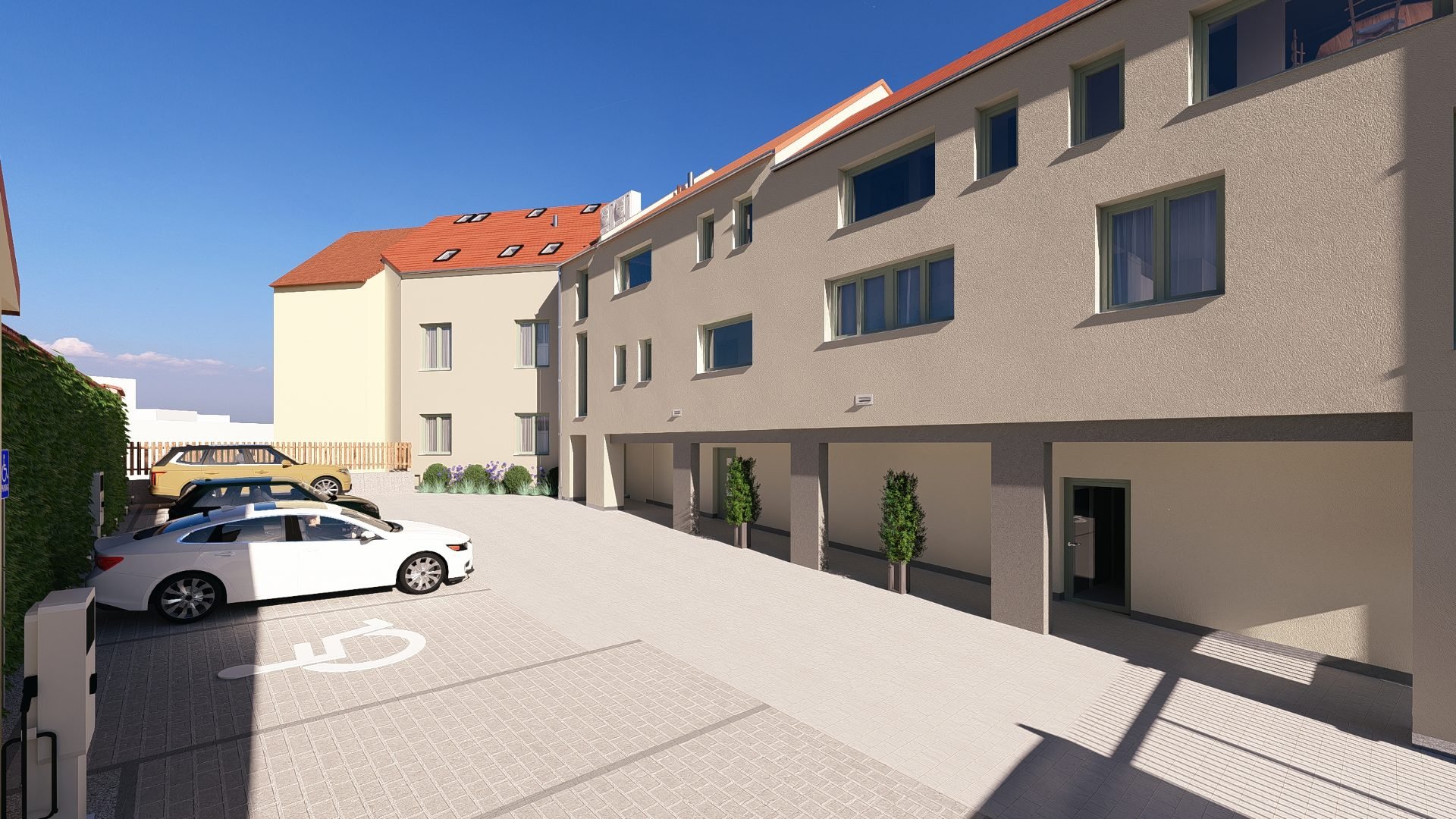 Prodej nového bytu 3+kk, 80,8 m², parkovací stání a sklep, centrum Dobřan — foto 9