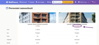 Nová funkcia: Porovnanie nehnuteľností vedľa seba