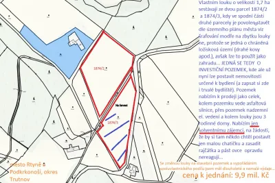 Prodám pozemek 17 000 m2
