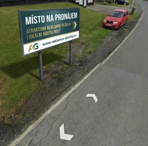 Pronájem pozemku 12 m² u hlavní silnice pro billboard / reklamu – Tatiná (Plzeň-sever)